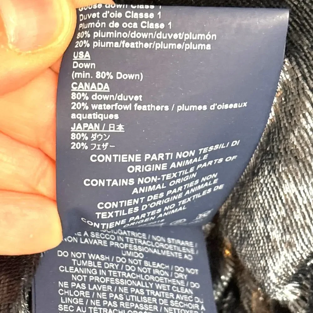 Herno Womens M Blue Down 3/4 Sleeve Puffer Jacket PI0861D Italian Designer Luxe
